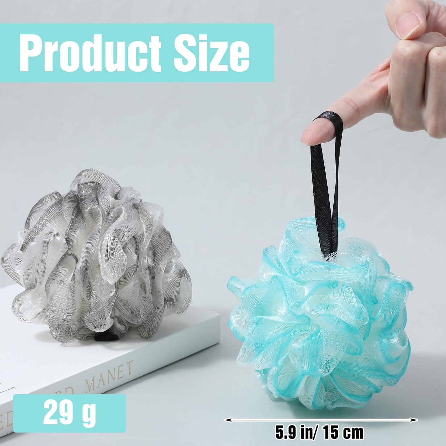 48pcs Bath Sponges for Shower Loofah Sponge Loofahs Bulk Exfoliating Body Scrubber Travel Soft Mesh Pouf for Body Wash for Men Women Washing Bathing Accessories