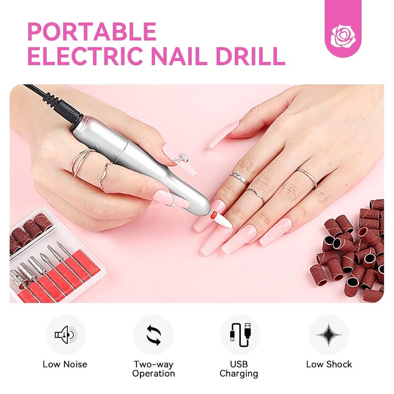 SAVILAND Acrylic Nail Kit - Professional UV Light & Drill with Clear, Pink, Red, and Black Gel Polish