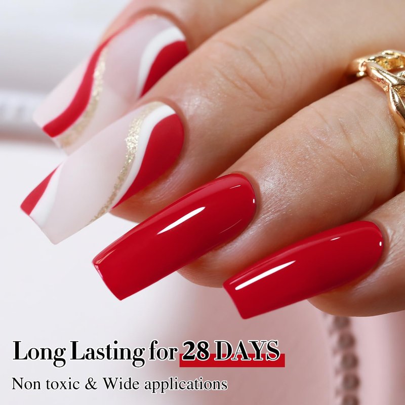 Double Rhythm 15ML Gel Nail Polish Pure Sheer Same Color Same Bottle Soak Off Gel Polish Art Manicure Salon DIY at Home for Women (Red-A1399)