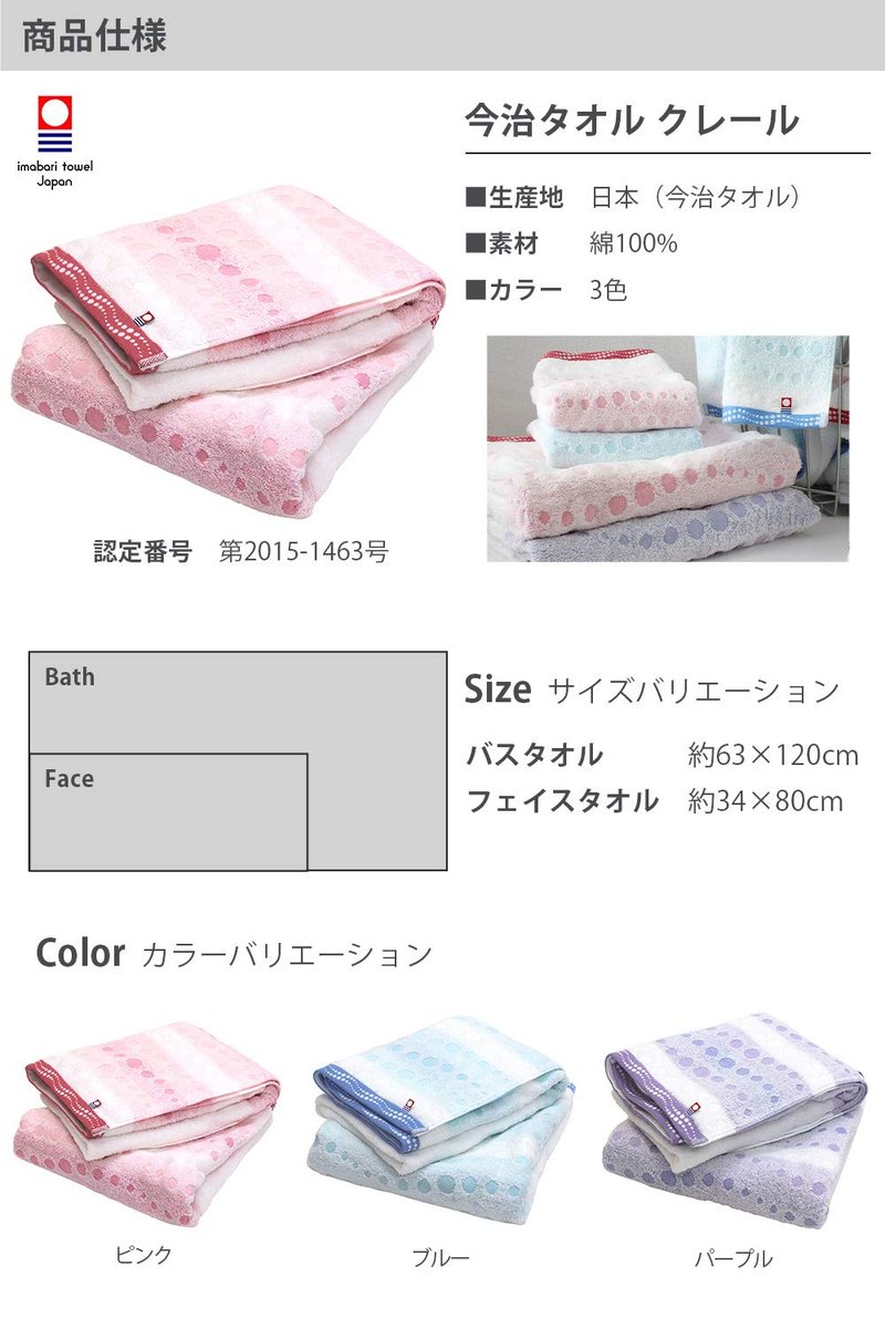 HIORIE Imabari Towel, 2 Piece Bath Towel Set, Japanese Towels, Made in Japan, 100% Cotton, Quick-Drying, Lightweight, Sparkling Sea Bubble and Polka Dot Patterns, Size: 24.8x47.2 inches, Blue