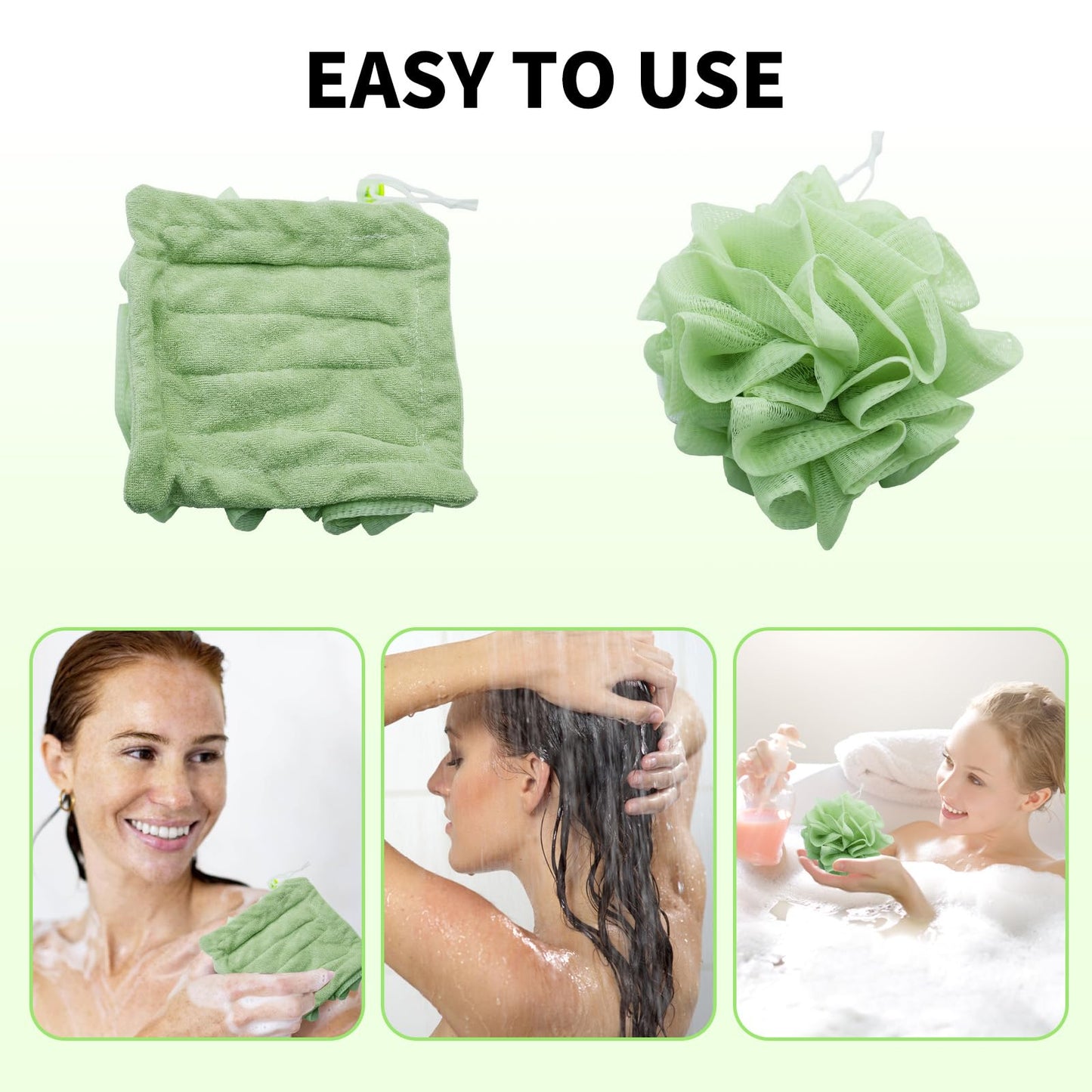 2 in 1 Loofah Cloth 2PCS Soap Bar Loofah, Remove the Cuticle, Clean and Smooth Skin, Suitable for Bath Shower