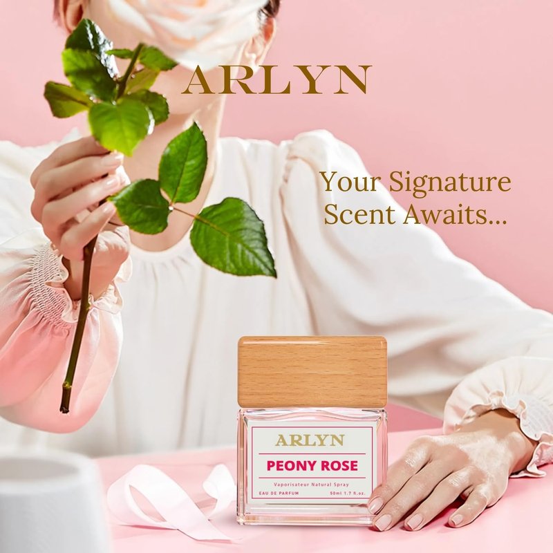 ARLYN Peony Rose Eau de Parfum, Peach-Rose-Vanilla, Long-Lasting Perfume for Women, Vegan, Cruelty Free, Made In USA - 50 ml | 1.7 FL Oz