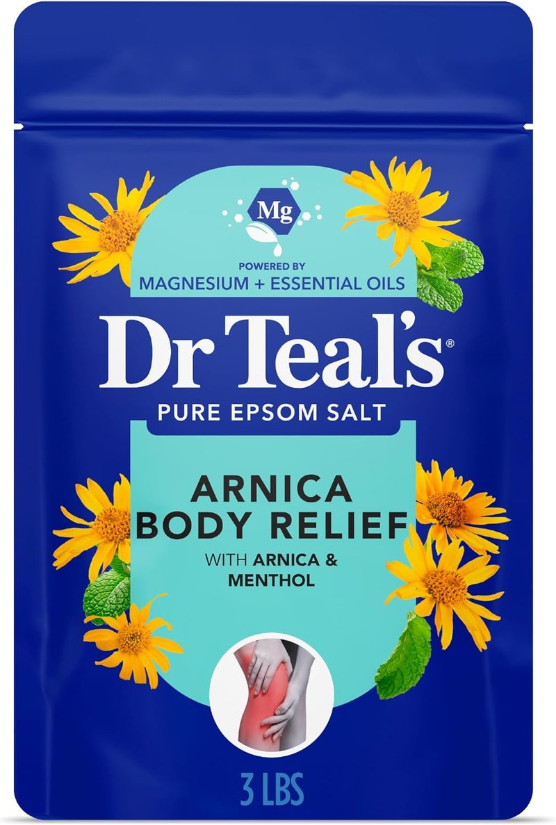 Dr Teal's Arnica Epsom Salt Soak - Muscle Recovery with Menthol & Essential Oils | 3 lbs