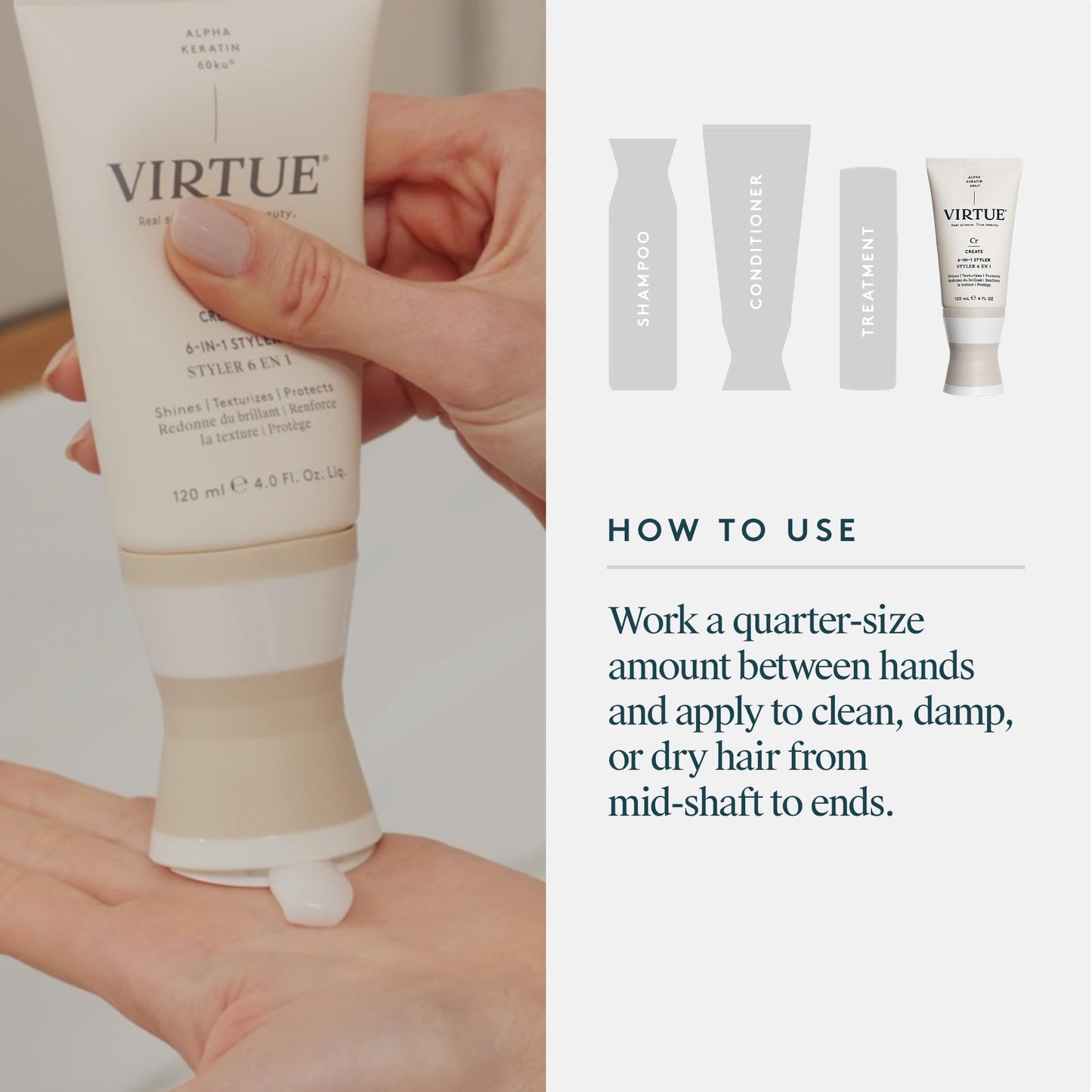 VIRTUE 6-in-1 Hair Styler, Styling Cream