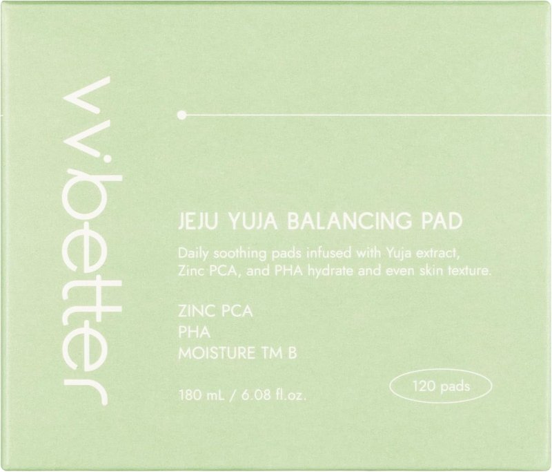 Jeju Yuja Balancing Toner Pads - Exfoliating PHA & Zinc PCA for Acne-Prone Skin | Vegan Micro-Hole Pads (120 Count)