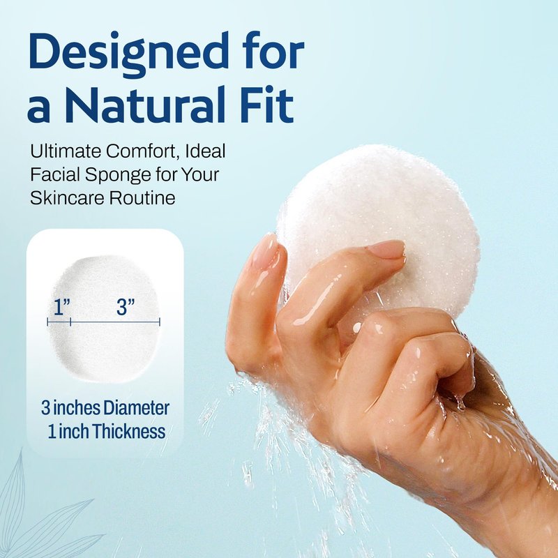 HartFelt Round Face Scrubber for Women | Reusable Facial Sponges for Daily Cleansing | Facial Exfoliating Pads for Removing Dead Skin, Dirt & Makeup | Use with Favorite Cream | Made in USA - 3 Count