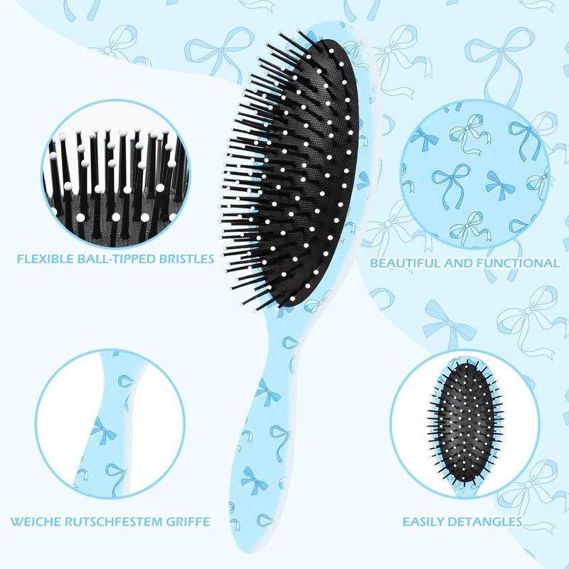Girls Hair Brush for Women, Hair Brushes Girls Brush Pink Bow Detangling Brush for Curly Hair Pain-Free Girl Hairbrush Kids