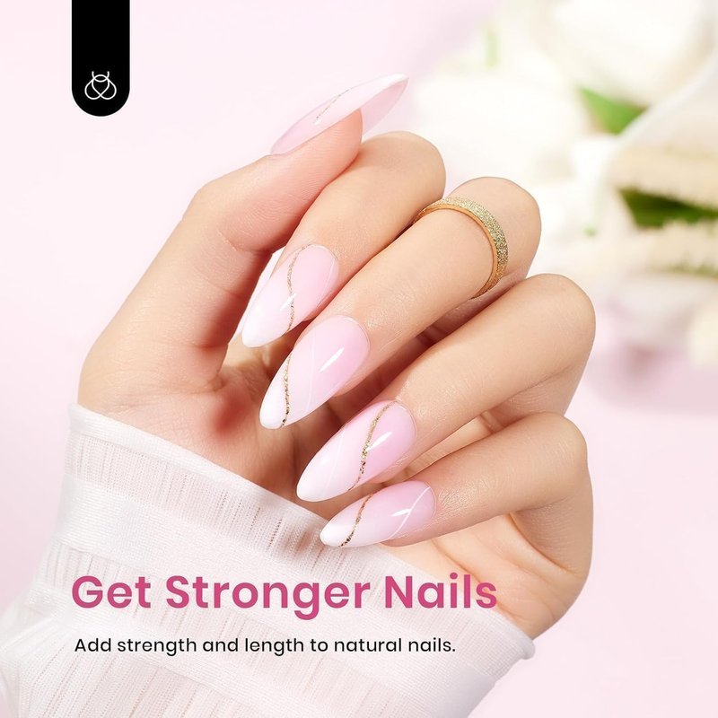 Beetles Builder Gel Set-Sheer Luck 6 Colors 8 in 1 Building Instant Apex Strengthening Thickening Extension DIY Salon at Home for Beginner,Nude Pink Builder Nails Gel,UV & LED Lamp Needed