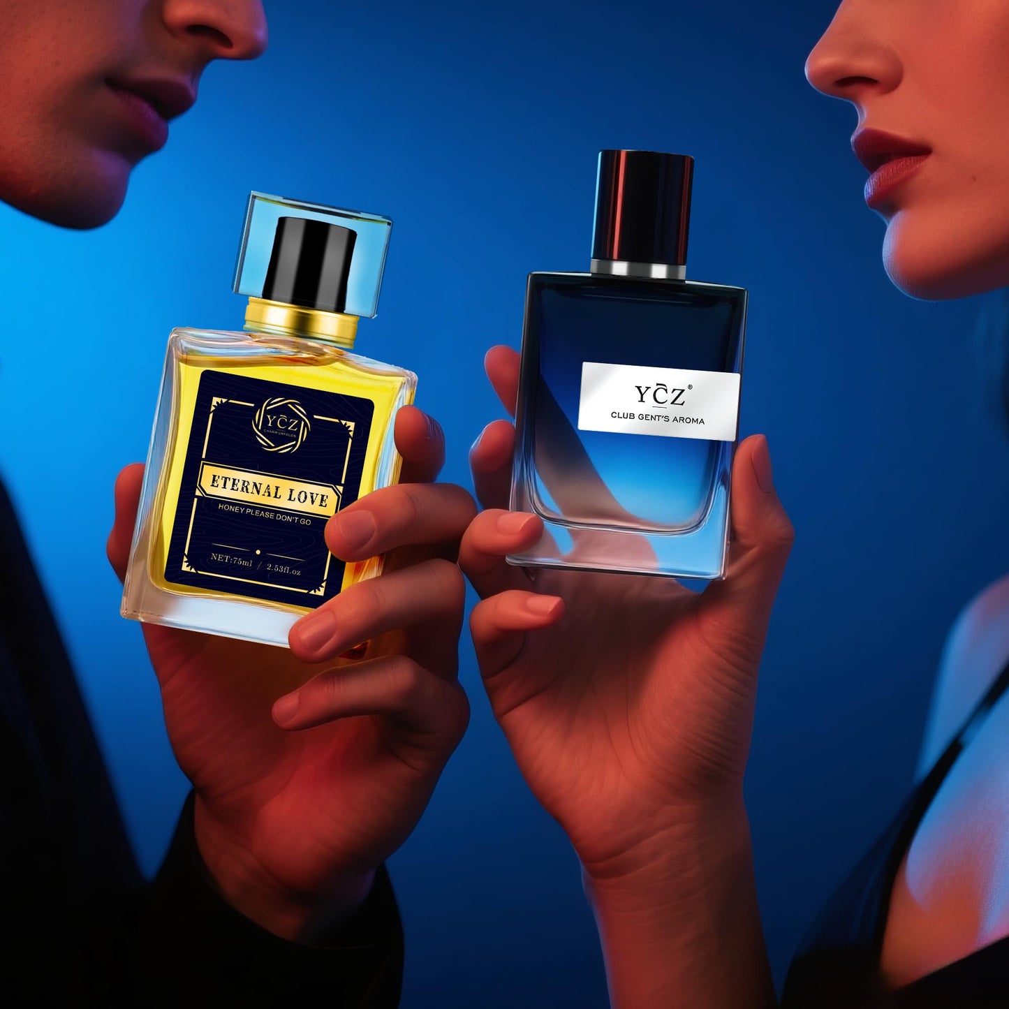 Ycz Cologne for Men Set, 1.7oz(50ml) Bottled Pioneers and Midnight Men Perfume, Spicy Wood Citrus Lemon Lasting Fragrance, Elegant Sleek Bottle Design for Christmas Gifts Ideal