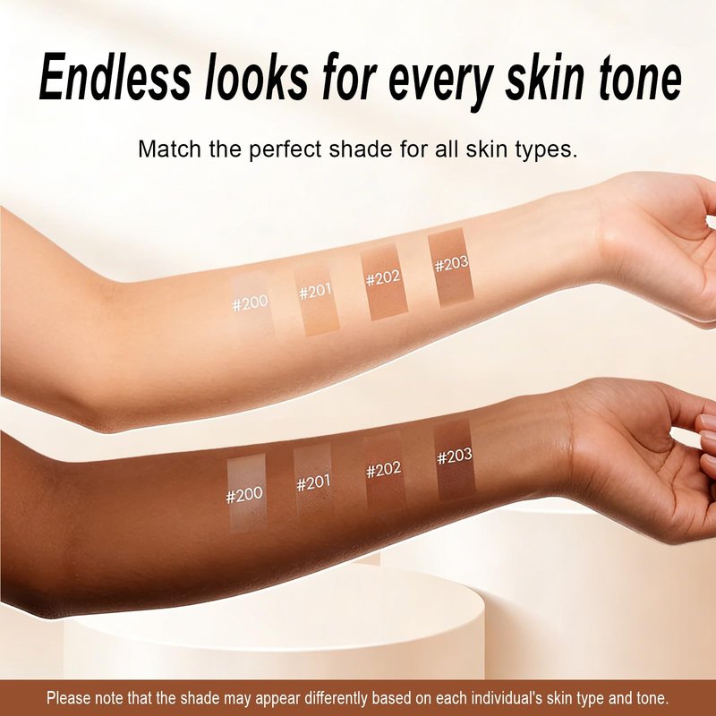 Korean Color Changing Foundation Stick with Brush for Lumine Skin, 2-in-1 Waterproof & Long-Lasting Hydrating Makeup, Dual-Ended Foundation & Concealer Stick, (201)