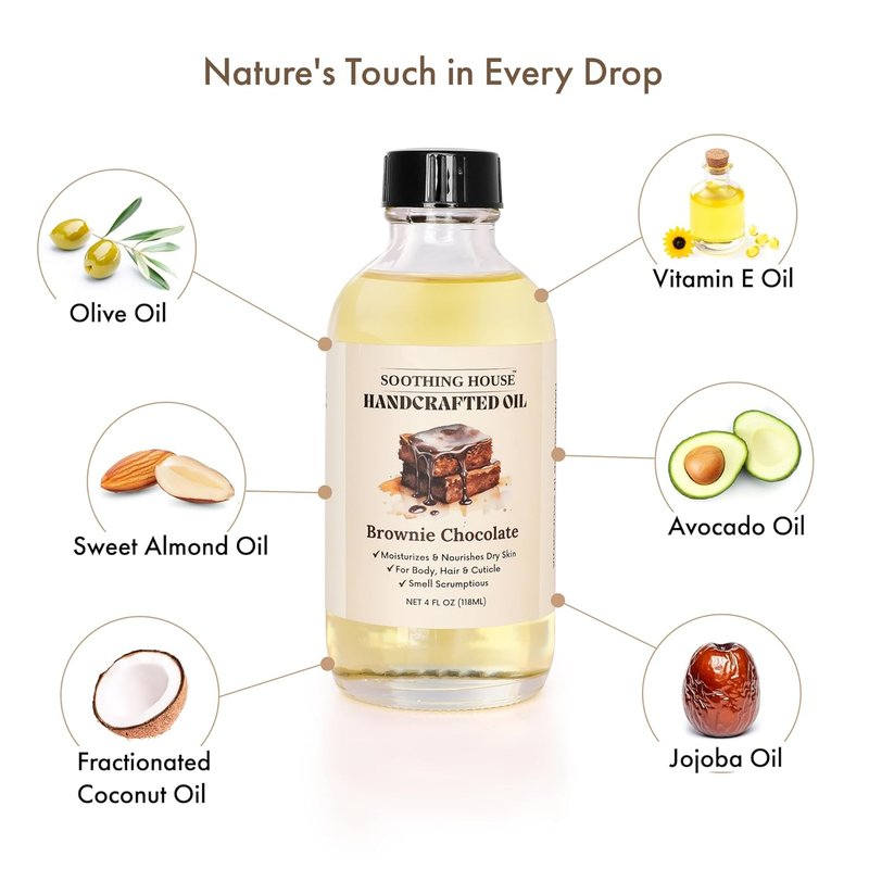 Brownie Chocolate Body Oil - Moisturizing Body Oil for Soft, Glowing Skin | 4 Fl Oz