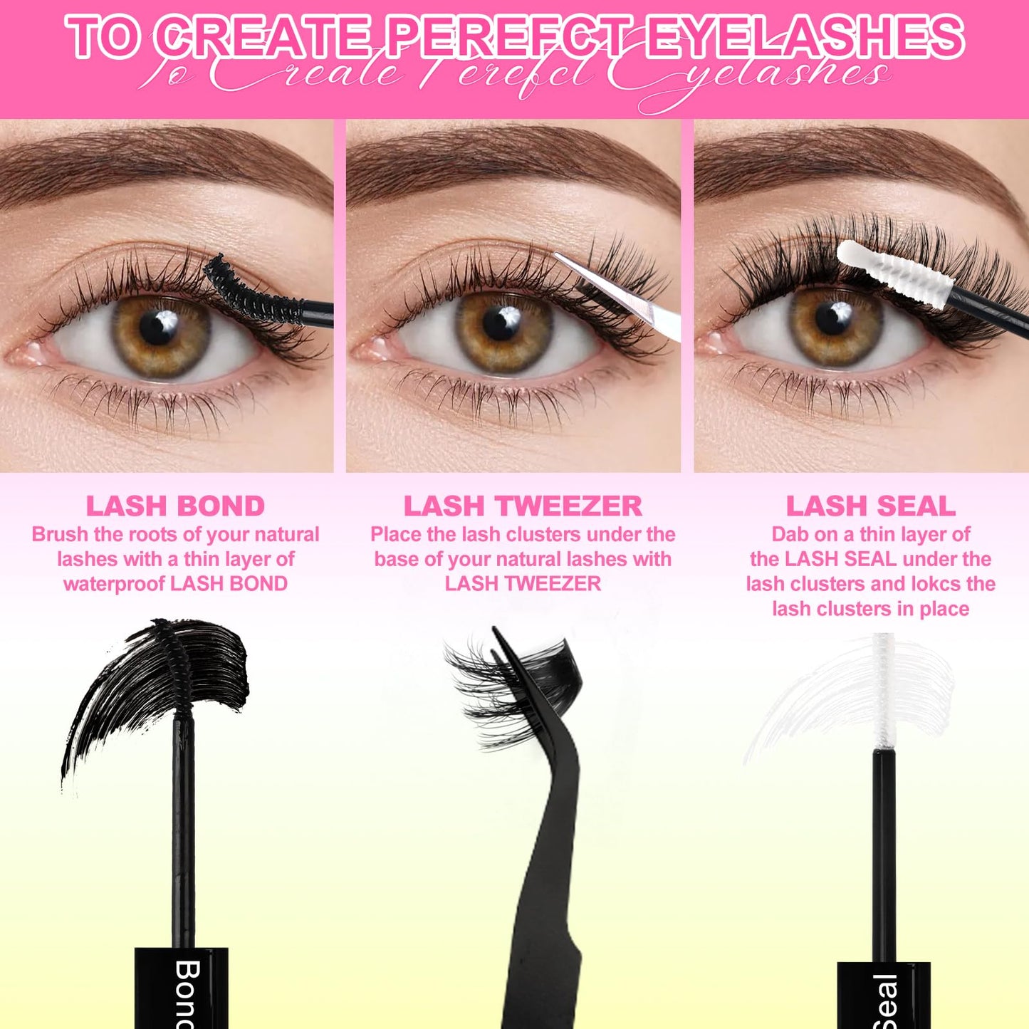 WiWiLINK Fluffy Lash Clusters Kit Wispy 452Pcs Eyelash Clusters with Spikes 50D 60D 80D 100D Manga Cluster Eyelash Extensions Kit Volume Lash Extension 10-16mm False Eyelashes Kit