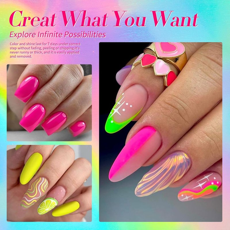 Born Pretty Neon Nail Polish Set - 15 Vibrant Colors for Quick Dry Manicure | Perfect for DIY Nail Art