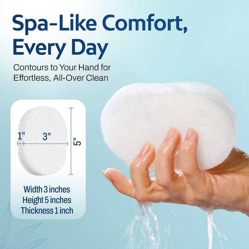 HartFelt Bath Sponge | Soft Exfoliating Body Sponge for Dead Skin | Chemical-Free Bath Scrubber for Body | Cleanses Skin from Dirt & Excess Oil | Made in USA - 1 Count