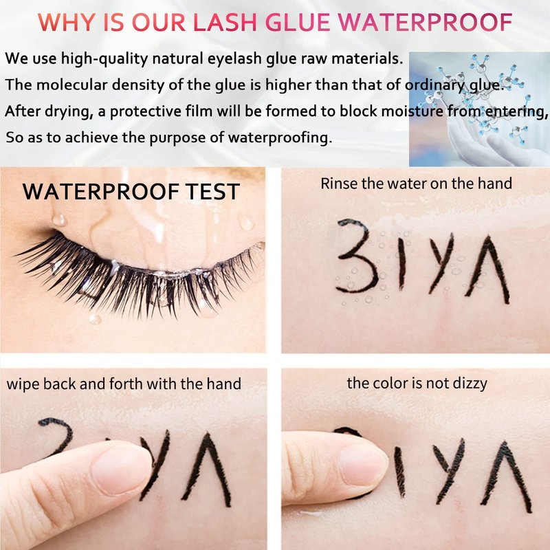 Clear Eyelash Glue Super Strong Hold Adhesive Waterproof for Sensitive Eyes False Lashes 0.18 oz