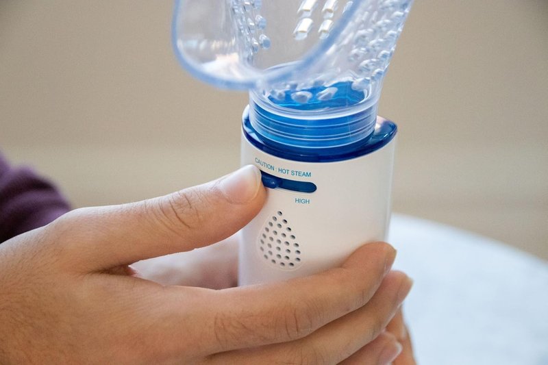Crane Corded Personal Steam Inhaler - Sinus & Cough Relief | Vapor Pad Compatible, 30 ml, White