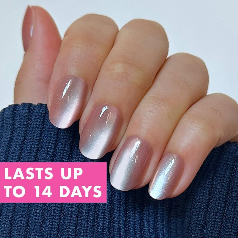 Instant Mani Press-On Nails - Non-Toxic, Long-Lasting Floral Designs | 42 Fake Nails in 21 Sizes | Short Round Style