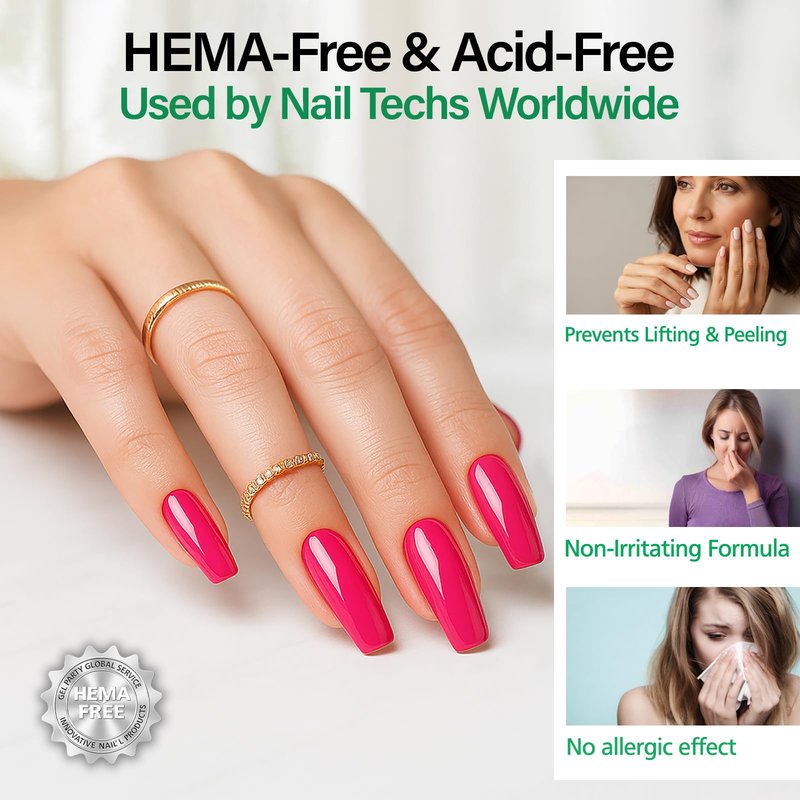 GELPARTY Nail Prep Kit 2x15ml – HEMA-Free Dehydrator & Acid-Free Primer Set for Acrylic, Gel, UV/LED & Press-On Nails – Strong Adhesion, No Burn, Fast-Dry Bonding Agent for Professional & DIY Use