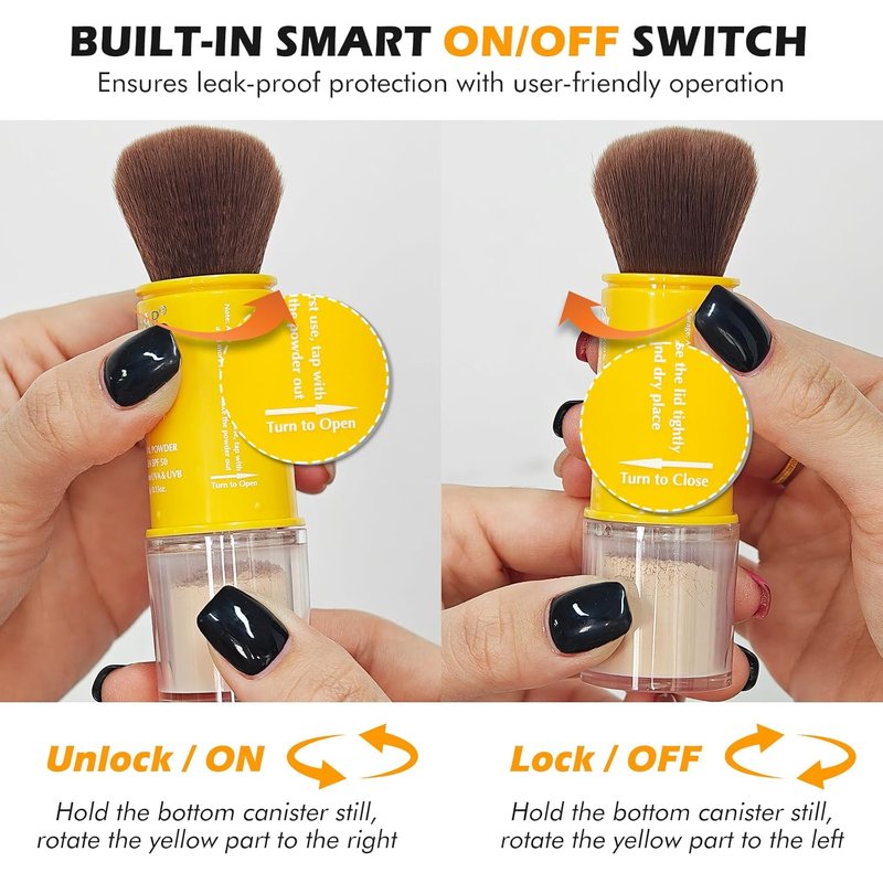 Mineral Powder Sunscreen - SPF 50 Brush-On for Face, Scalp & Hair | Matte Oil Control, Lightweight Finishing Powder - #01 Translucent