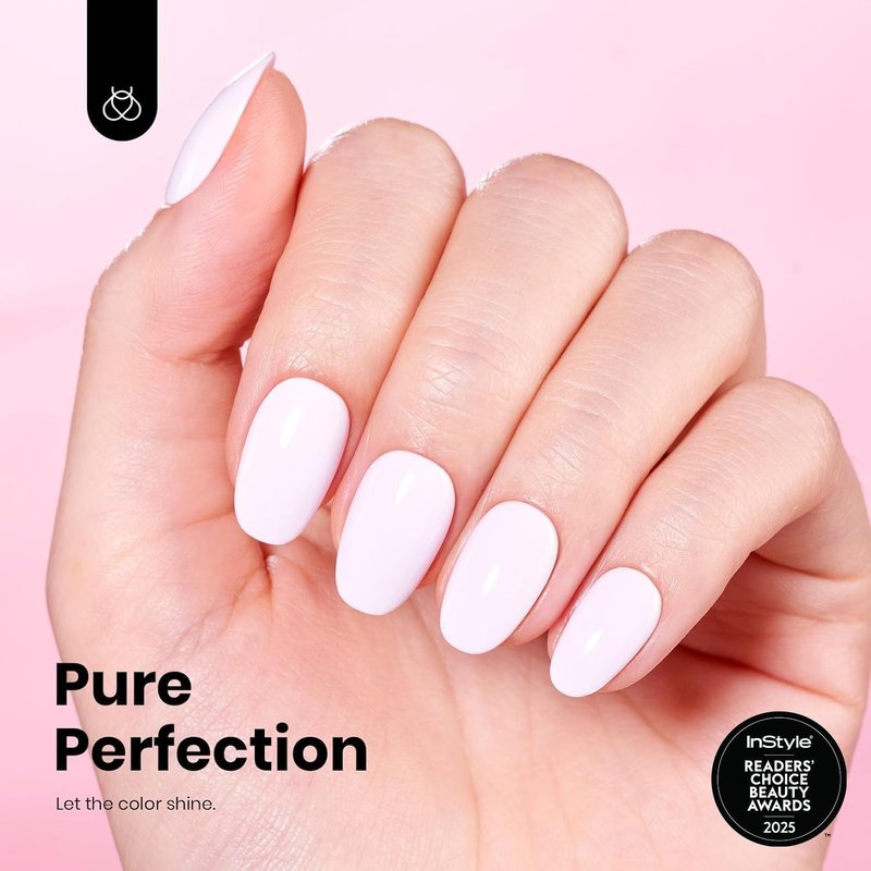 Beetles Pink Gel Polish - Hema Free Cream Puff 15ML Full Size/0.51Fl Oz, Pastel Light Pink Gel Nail Polish, Soak Off UV LED Lamp Nail Art, Long-Lasting Manicure Salon DIY Home Bright Summer Nails