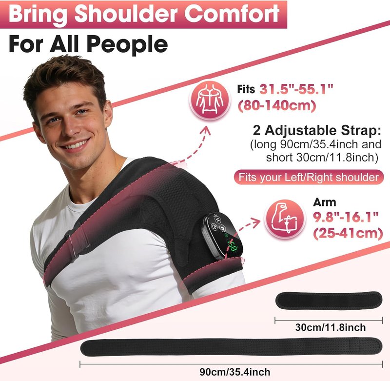 Skiennix Cordless Shoulder Heating Pad - Massage & Pain Relief Wrap for Deep Tissue Care