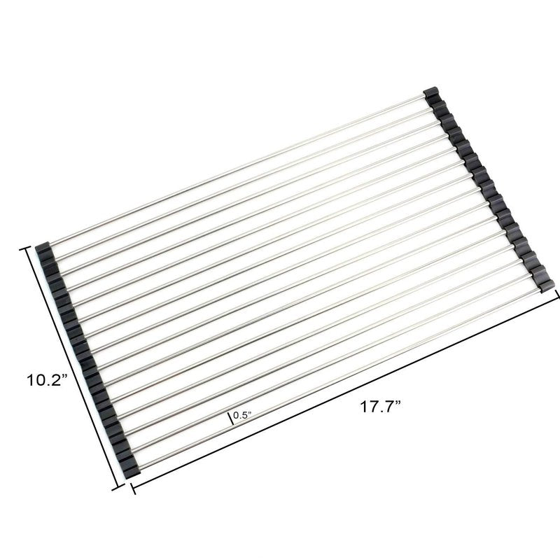 Lauliven Over The Sink Roll Up Dish Drying Rack, Multipurpose Dish Rack, Portable Drainer Racks (17.7" x 10.2")