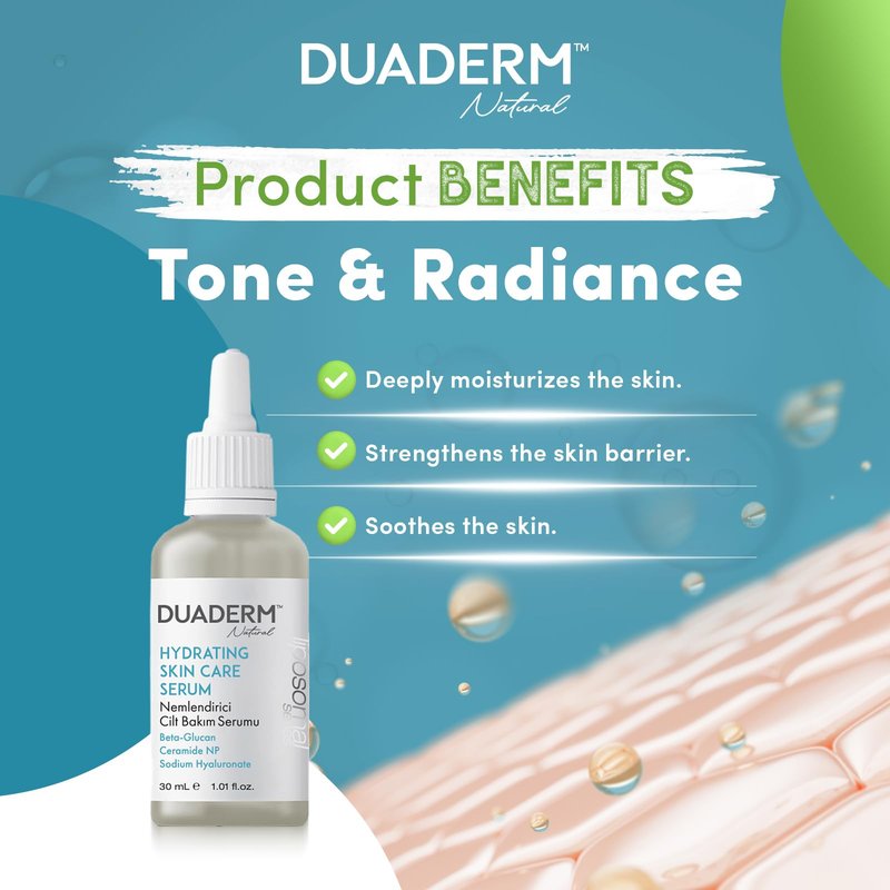 DUADERM Natural Hydrating Skin Care Serum, Deep Hydration 8D Hyaluronic Acid Face Serum, 1.0 fl oz (30 mL)