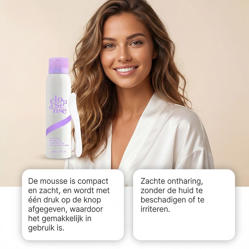 Cloud Sense Hair Removal Spray - Gentle Mousse for Sensitive Skin | 140ml Full-Body Depilatory Foam (2pcs)