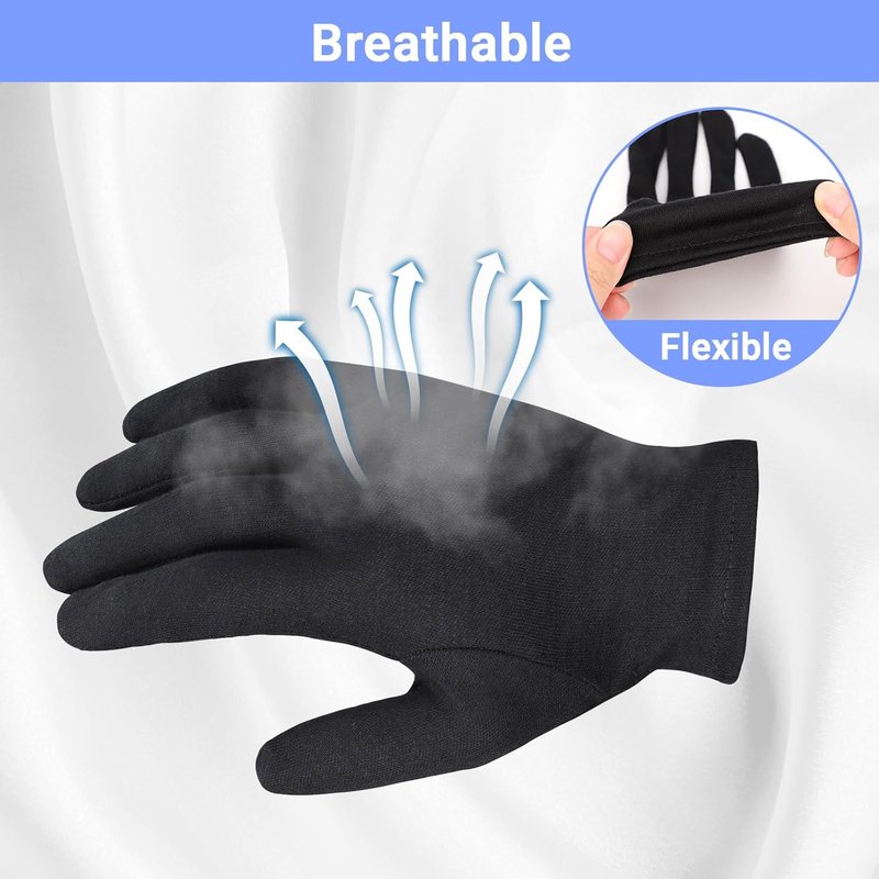 Black Cotton Gloves - 12 Pairs Small Work Gloves for Photography, Jewelry Handling & Art | Durable & Versatile