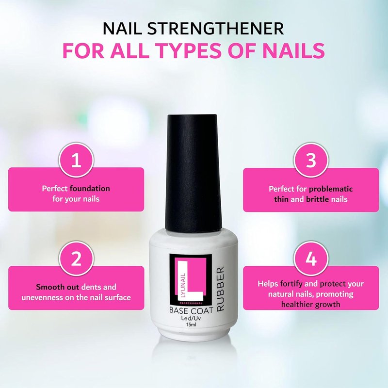 Rubber Base Gel - 15ml | Long-Lasting Nail Strengthener for Perfect Soak Off & UV/LED Use