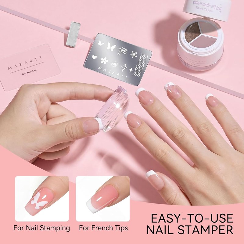 Makartt ColorPot 5-in-1 Nail Art Gel - No Wipe Gel Polish in 3 Colors for DIY Nail Designs