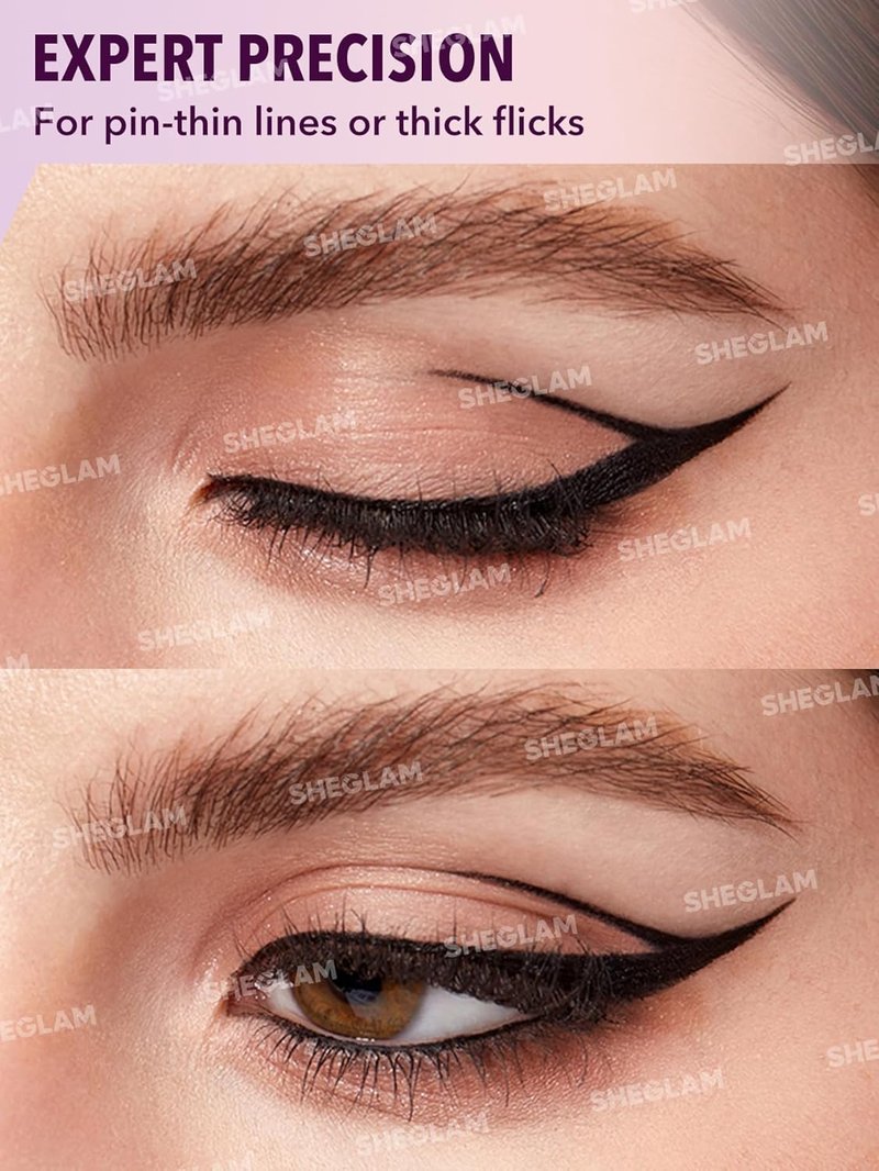 SheGlam Pro-Flex Angled Eyeliner - Precision Application for Stunning Eye Looks