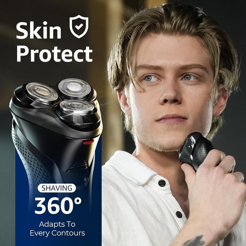 rategist 3-in-1 Electric Razor for Men: IPX7 Waterproof Razors for Men - USB-C Rechargeable, Precision Floating Blades - Wet Dry Shaving, Travel Kit, Beard, Nose & Sideburns