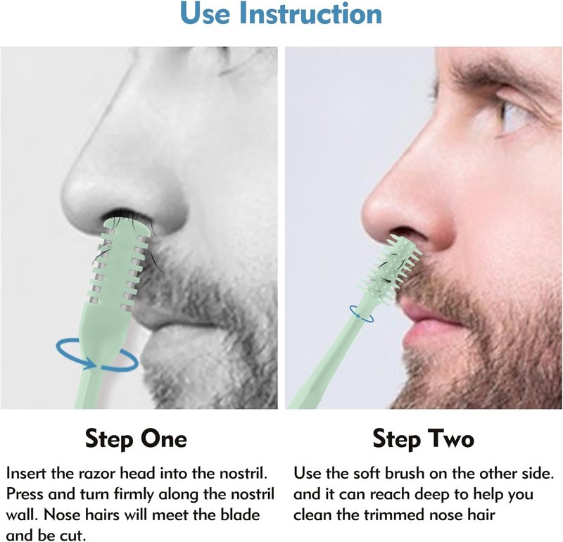 Nasal Hair Cutter - 2-in-1 Double-Sided Trimmer | Portable 360° Manual Design for Men & Women - Colorful 5-Pack