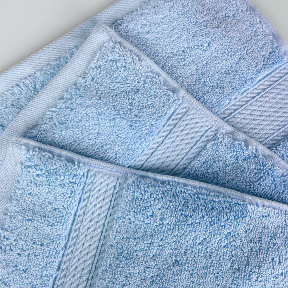SUPERIOR Egyptian Cotton Ultra Plush & Absorbent, 3 Piece Set, Light Blue