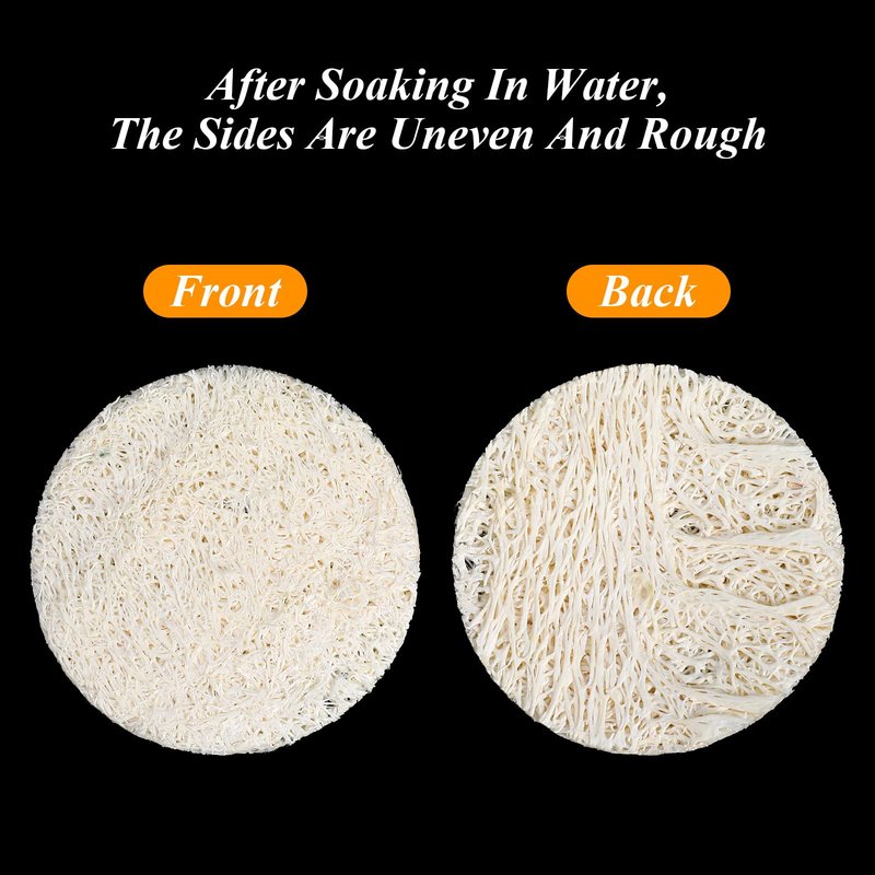 Molain 40 Pcs Natural Loofah Sponge Pads, 2.16 Inch Exfoliating Facial Body Scrub Pads for Makeup Dead Skin Removal Gentle Cleansing Skin Pads for Women Men