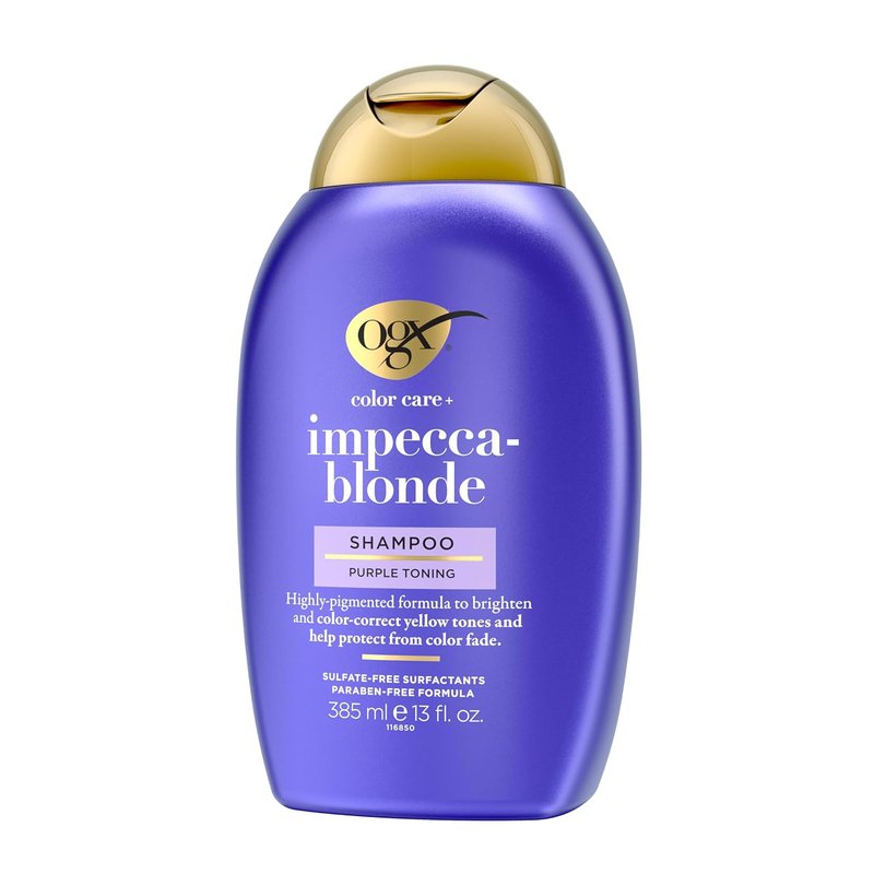 OGX Color Care Purple Shampoo - Highly Pigmented Toning for Blonde & Silver Hair | 13 fl. oz