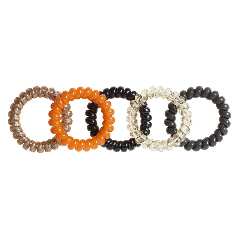 Goody Dentless Spiral Hair Ties, Hair Coils - 5 Ct, Neutral Tones, Phone Cord Hair Ties, Secure Hold Jelly Bands for All Occasions, Hair Accessories for Women & Men, For Medium-Thick Hair