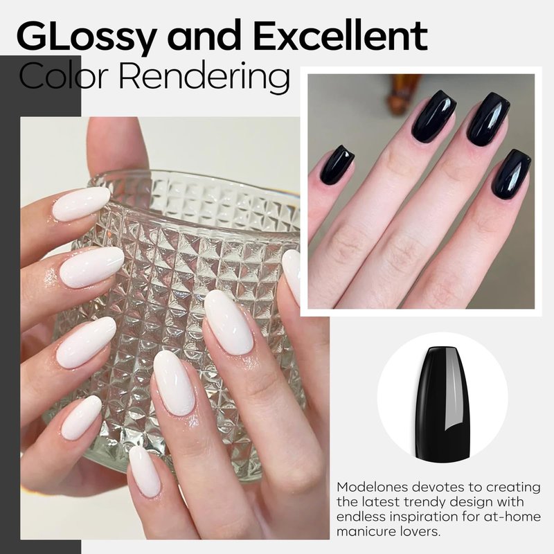 modelones Gel Nail Polish Set, 6 Colors Black White Silver Gray Cat Eye Glitter Shimmer Magnetic Hema & TPO Free Gel Polish Kit Summer Nail Art Manicure Salon Home Gifts for Women Girls Soak Off LED