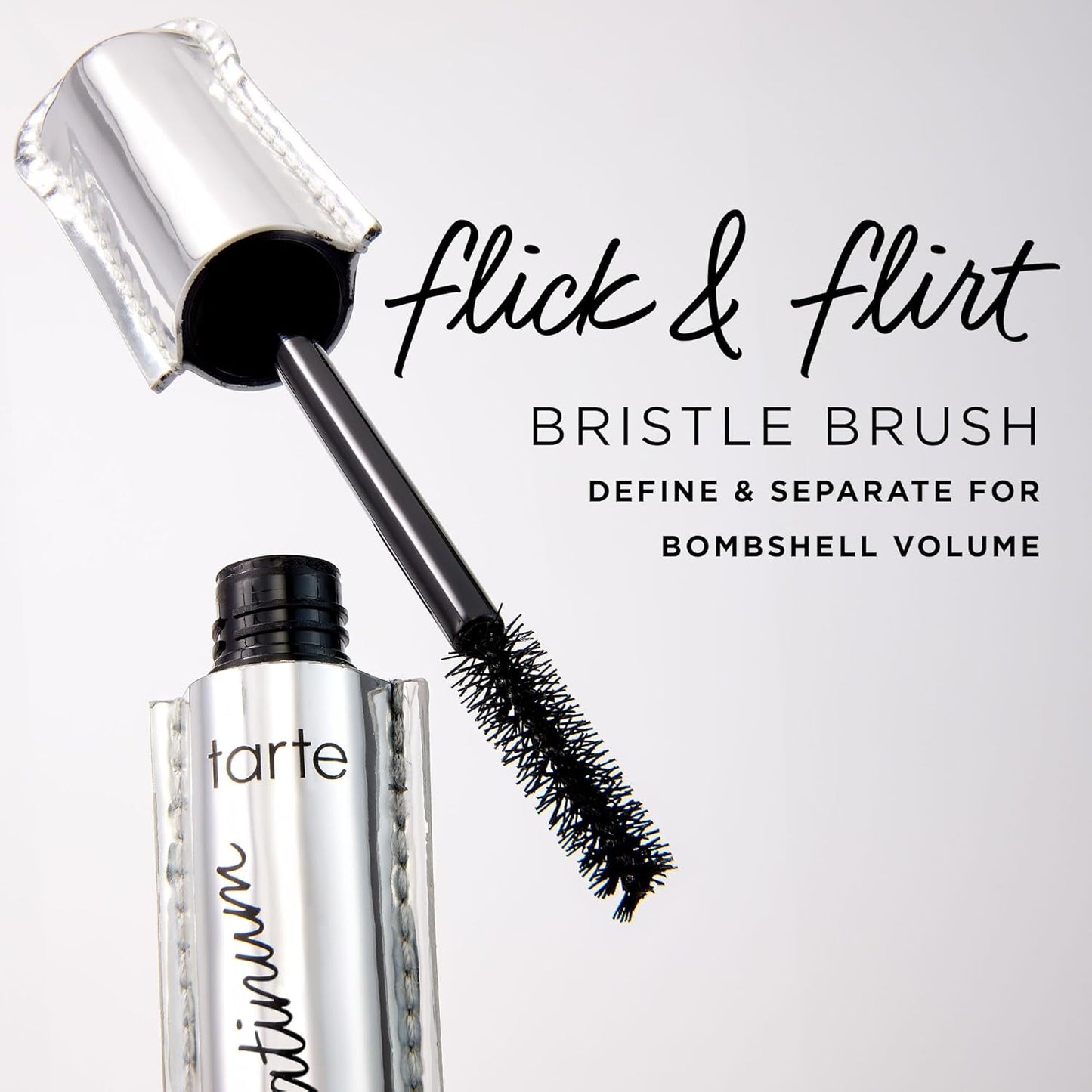 Tarte Lights, Camera, Lashes Platinum Volumizing Mascara - Black Tinted Peptide Formula for Volume & Length, Vegan & Cruelty-Free