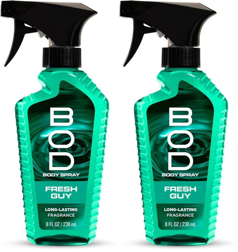 BOD Man Fresh Guy Body Spray for Men - Long-Lasting Fragrance | 8 oz (Pack of 2)