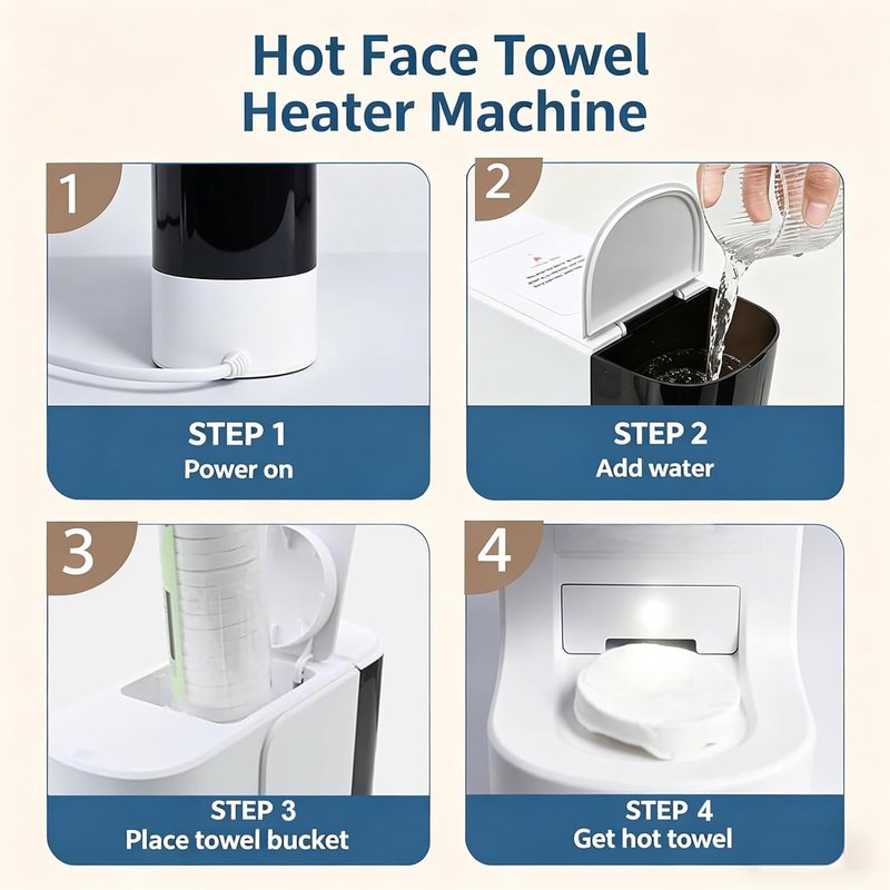 Regine Switzerland Hot Towel Warmer - Automatic Dispenser with 55°C Constant Temperature | Includes 20 Compressed Towels