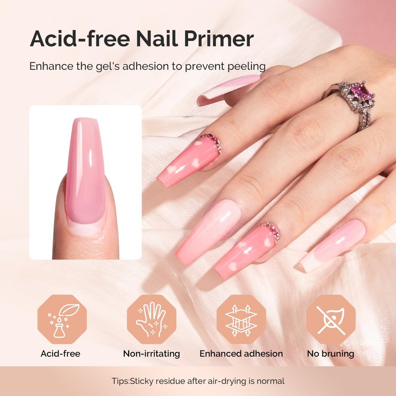 MelodySusie Dehydrator and Primer Acid-Free HEMAFree Nail Prep Set for Acrylic,Gel,DIY Nails,Fast Dry,Superior Bonding,No Lift Formula,Ideal Manicure Gift Set 2Pcs 15ML/0.5oz