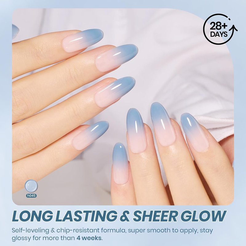 Beetles Blue Jelly Gel Nail Polish - Translucent Blue Soak Off UV Gel | 15ML for Spring Nail Art & DIY Manicure
