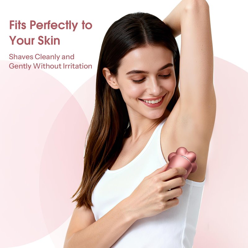 Electric Razors for Women Legs: 5-in-1 Rechargeable Body Shaver, 7D Wet & Dry Body Trimmer, IPX7 Waterproof Lady Hair Remover for Face Underarms Pubic, Light Pink