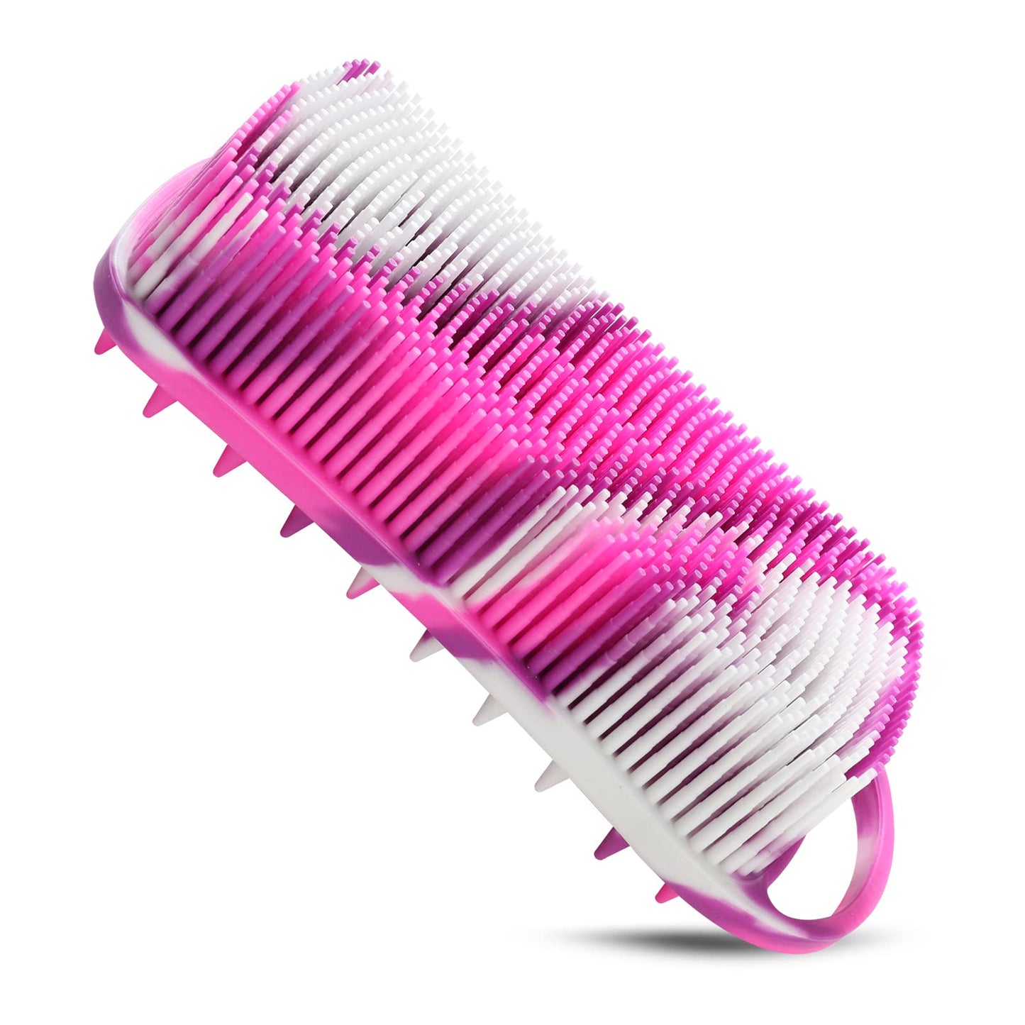 YEALIFE 2PCS Silicone Body Scrubber, Loofah for Women, Gentle Exfoliating Shower Cleaner Bath Brush, Rubber Body Wash Deep Cleaning & Exfoliator & Massage, Travel-Friendly for Bathroom
