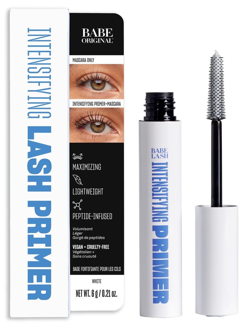 Babe Original Intensifying Lash & Mascara Primer and Lash Mask with Peptides, Shea Butter & Castor Seed Oil Condition & Nourish, Boost Mascara Length, Definition, Volume, Cruelty-Free & Vegan