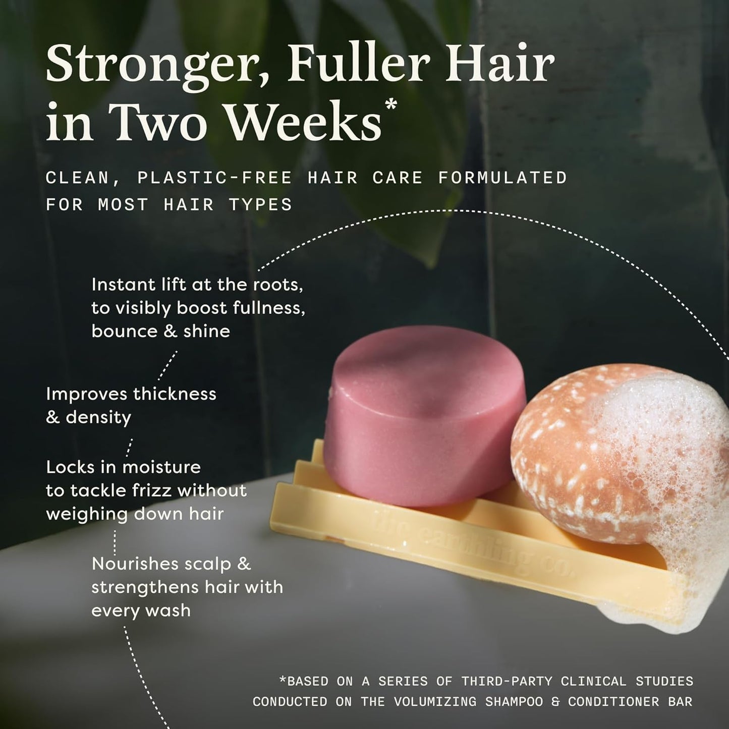 Volumizing Shampoo & Conditioner Bar Set - Thickening, Strengthening | Sulfate & Paraben Free, Wild Lavender