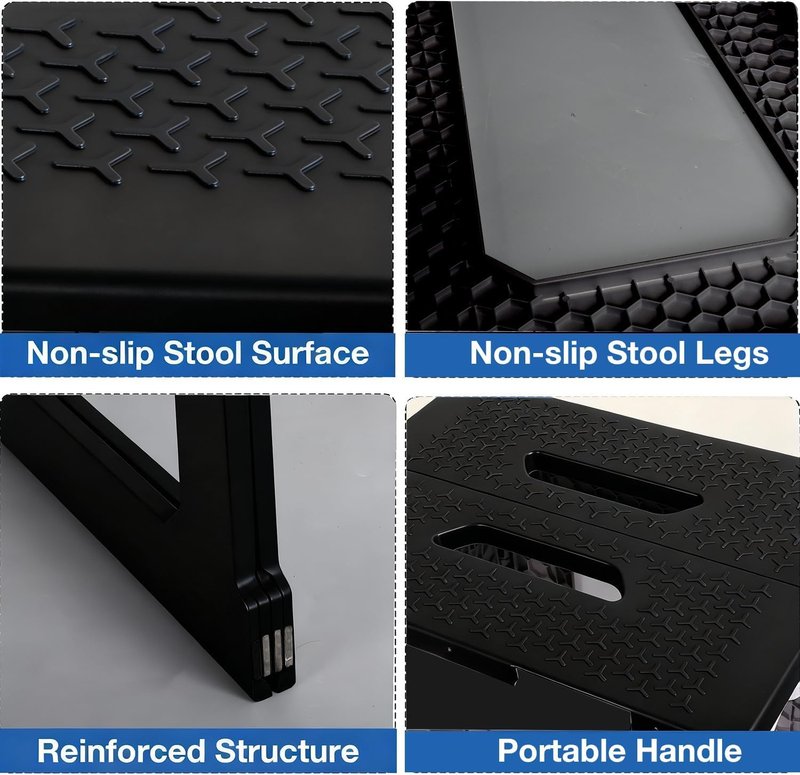 ProTraverse Foldable Small Waterproof Plastic Corner Stool for Bathroom - Foldable Non-Slip Shower Bench/Bathtub Stool for The Adults&Elderly,Holds Up to 330 lbs, 17.7 inches