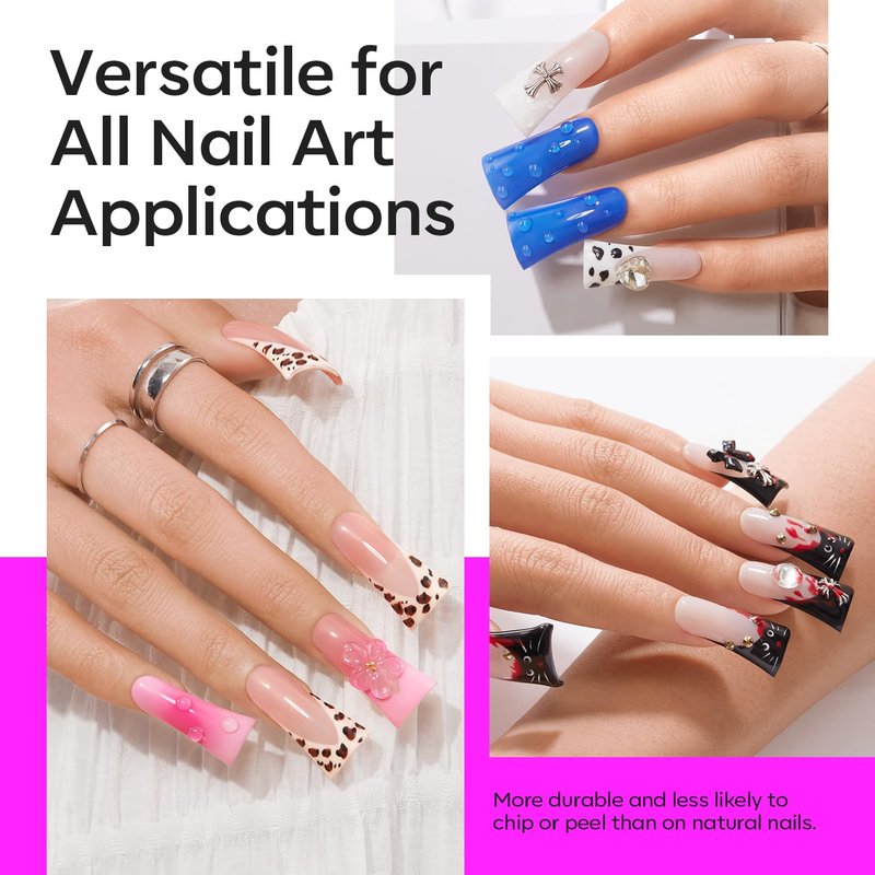 Modelones Duck Nail Tips - Short Flare Pre-Shaped Gel Tips for Acrylic Nails | 216PCS, 12 Sizes